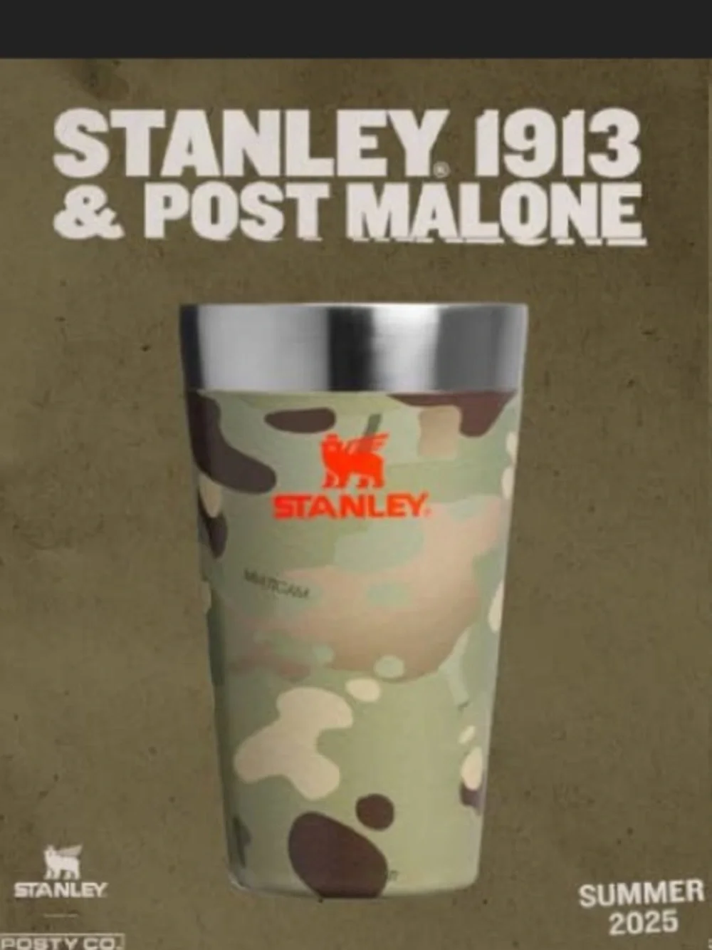 New unwrapped Stanley x Post Malone Posty co beer pint cup mug 16 oz stacking - Picture 4 of 5